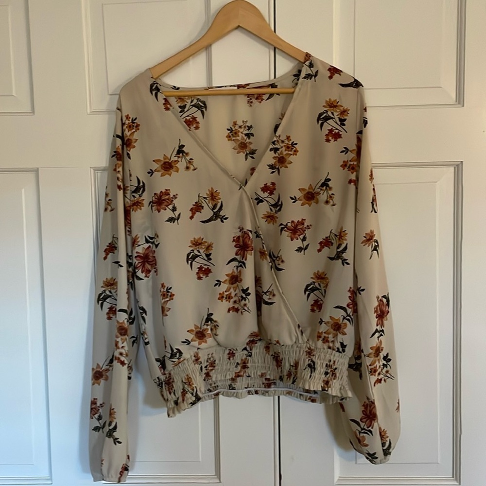 Breezy faux wrap blouse